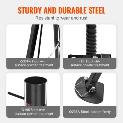 Kolmijalkatuki teräs 2,27 tonnin kantavuus säädettävä 35–57 tuumaa viidennen pyörän vaunuille