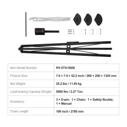 Kolmijalkatuki teräs 2,27 tonnin kantavuus säädettävä 35–57 tuumaa viidennen pyörän vaunuille