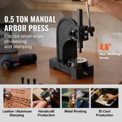 Pöytämallinen valurautapuristin 0,5 tonnia 119 mm työisku puristus ja muovaus