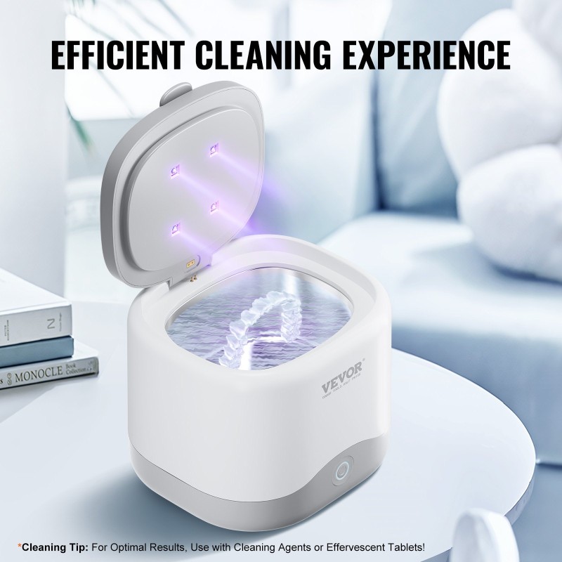 Ultraäänipesuri 200 ml 30W 45kHz SUS304 sisäaltaalla UV sterilointi proteeseille ja koruille