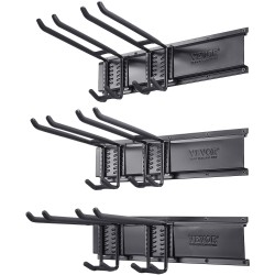 Seinäkiinnitteinen hiiliteräksinen työkaluteline 1222 mm 6 säädettävää koukkua 362,9 kg kantavuus