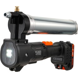 Akkukäyttöinen rasvaprässi 20V 2Ah 10000 PSI 990 mm letku 2 akkua