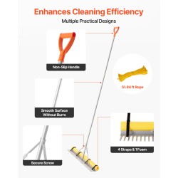 Maisemaharava alumiinirunkoinen 914 mm haravapää 2590 mm varsi 15,8 m köysi