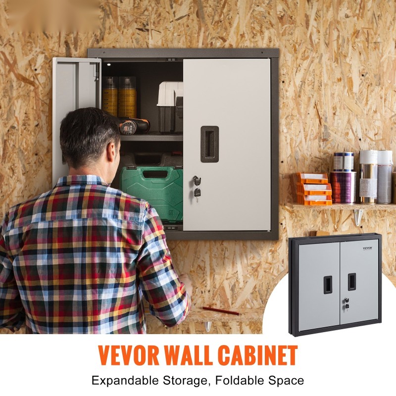 Taitettava seinäkaappi kylmävalssattu teräs 660 mm kantavuus 108,8 kg musta