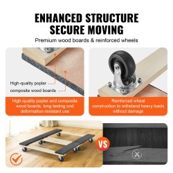 Huonekalukärry lehtipuu komposiittipuu 762×457×130 mm 454 kg 2 kpl