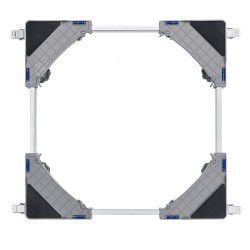 Säädettävä muovi ja teräsalusta pesukoneille ja jääkaapeille lukittavilla kääntöpyörillä 181 kilogramman kantavuus