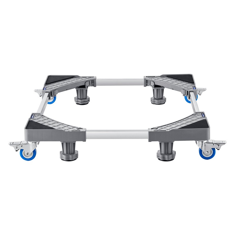 Säädettävä muovi ja teräsalusta pesukoneille ja jääkaapeille lukittavilla kääntöpyörillä 181 kilogramman kantavuus