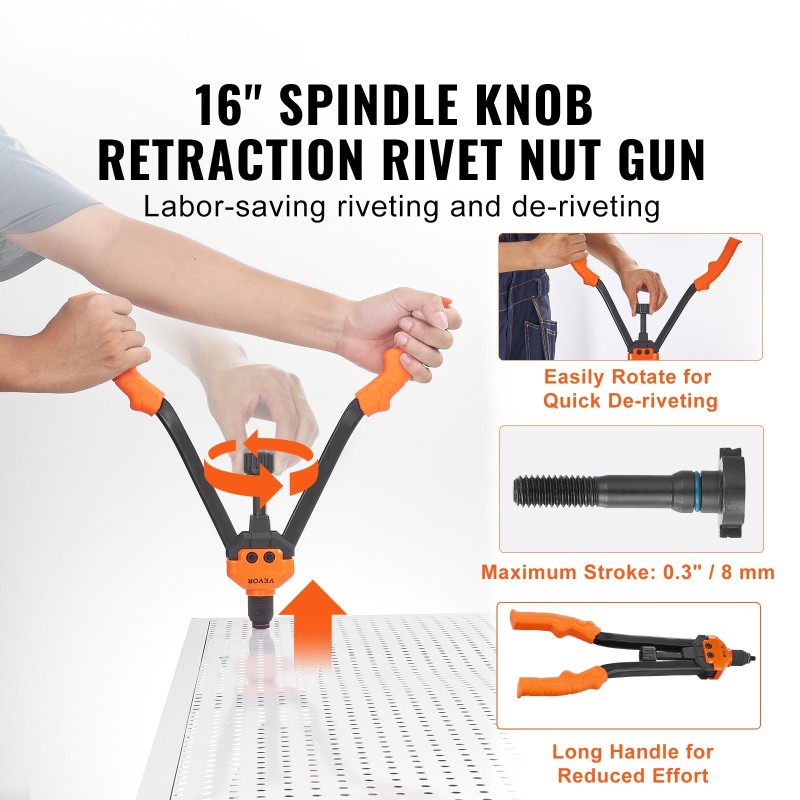 Niittimutterityökalu 40,6 senttimetriä 13 karaa 186 niittimutteria kantolaukku