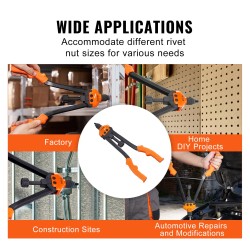 Niittimutterityökalu 40,6 senttimetriä 13 karaa 186 niittimutteria kantolaukku