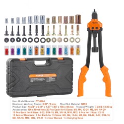 Niittimutterityökalu 40,6 senttimetriä 13 karaa 186 niittimutteria kantolaukku