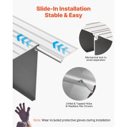 Alumiininen kynnyssilta 138 millimetriä nousu kuusi osaa 363 kilogramman kantavuus pyörätuoleille