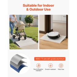 Ovikynnysramppi alumiiniseos 4 osaa 115 mm nousu 363 kg pyörätuolille