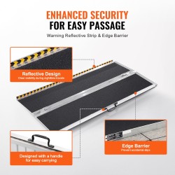 Pyörätuoliramppi alumiiniseos 182,9 cm 363 kg taittuva liukumaton