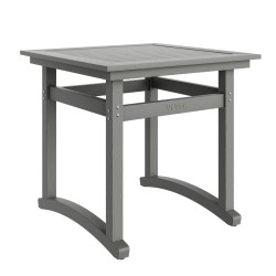 5-osainen ulkoruokailuryhmä HIPS-materiaalia säänkestävä puujäljitelmäinen neliöpöytä ja neljä tuolia vaaleanharmaa