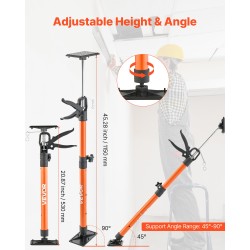Teleskooppinen teräksinen tukitangkosarja kaappien asennukseen 54-155 cm 2 kpl 70 kg