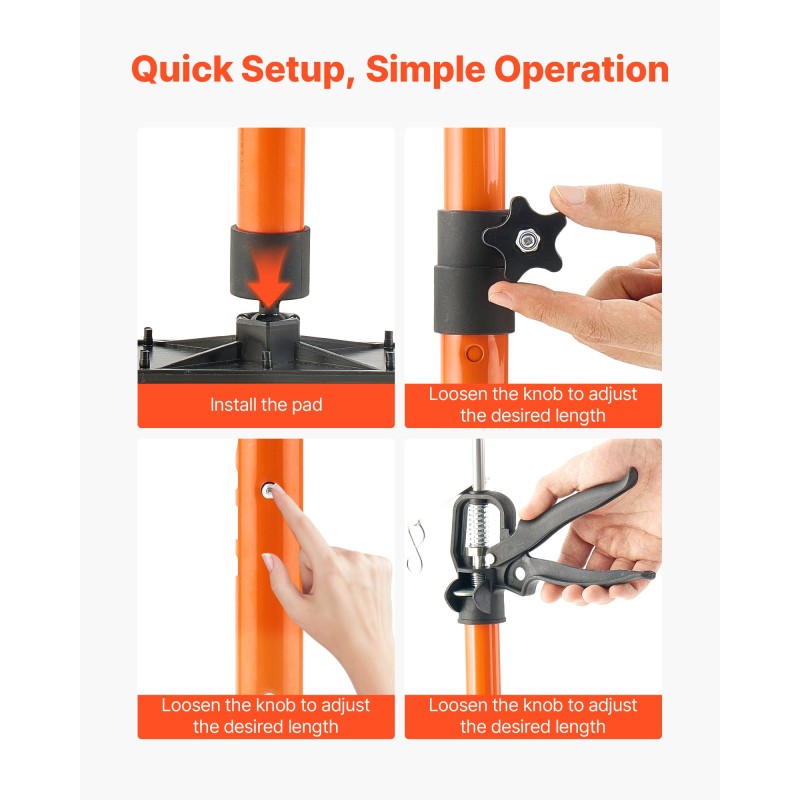 Teleskooppinen teräksinen tukitangkosarja kaappien asennukseen 54-155 cm 2 kpl 70 kg