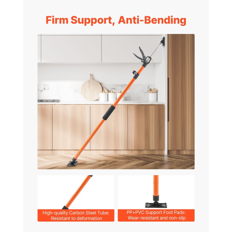 Teleskooppiset hiiliteräksiset tukipylväät 2 kappaleen sarja 116–290 cm 70 kg kaappien asennukseen