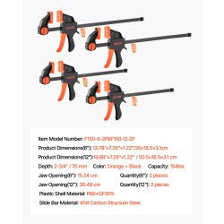 Puristimet puu- ja metallitöihin lasikuituvahvistettu polyamidi-6 ja teräs 2x30,48 cm 2x15,24 cm