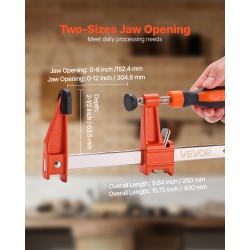 Puutyöpuristimet valurauta hiiliteräs 2x15,24 cm 2x30,48 cm 272 kg