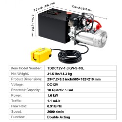 Kaksitoiminen hydrauliikkapumppu teräs 12 V 1,6 kW kippiperävaunuun