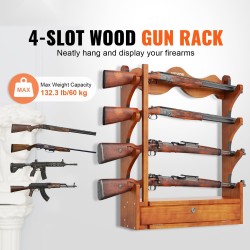 Puinen seinäteline mäntypuusta neljälle aseelle kuudenkymmenen kilogramman kantavuus pehmustetut urat