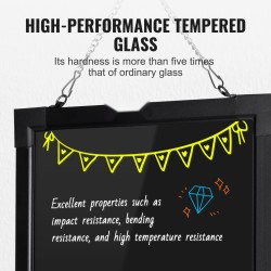 LED-viestitaulu karkaistu lasipinta 30 x 40 cm pyyhittävä monivärinen valaistus seinäkiinnitys