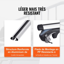 Alumiiniset säädettävät poikkipalkit korotettuihin kattokaiteisiin 137 senttimetriä 2 kappaletta lukolla autoihin