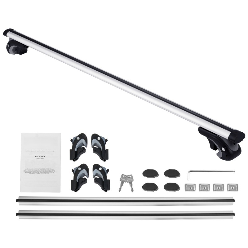 Alumiiniset säädettävät poikkipalkit korotettuihin kattokaiteisiin 137 senttimetriä 2 kappaletta lukolla autoihin