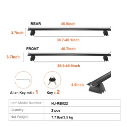 Poikittaiskiskot alumiinia kantavuus 90,72 kg lukkoilla Jeep Grand Cherokee 2011–2021 2 kpl