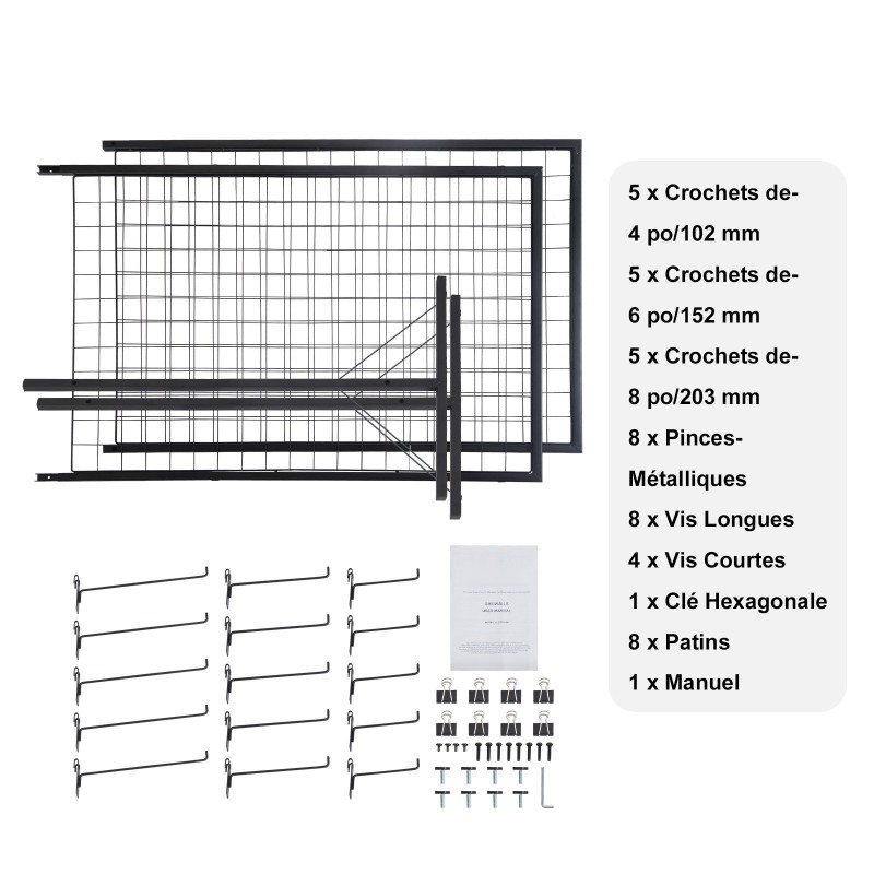 Verkkopaneelitornit 1022A-teräs 840x578 mm 2 kpl kaksipuoliset taittuvat koukuilla