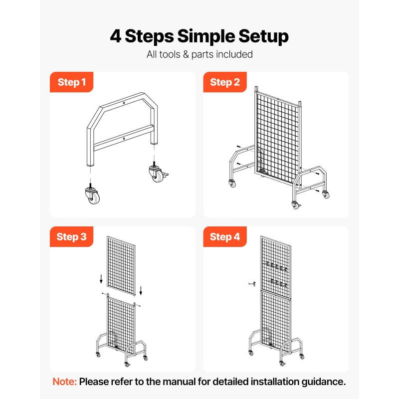 Ritiläseinäpaneeli hiiliteräs 600 x 1640 mm 2 kpl musta pyörillä 10 koukkua