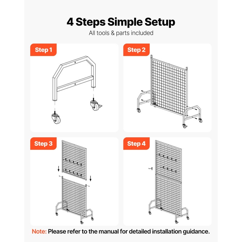 Ritiläseinät 2 kpl musta hiiliteräs 898 x 1798 mm pyörillä 20 koukkua