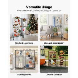 Ritiläseinät 2 kpl musta hiiliteräs 898 x 1798 mm pyörillä 20 koukkua