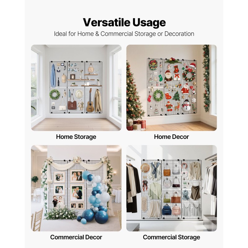 Ritiläpaneelit 3 kpl musta hiiliteräs 610x1828 mm 42 mm ruudukko seinäkiinnitys