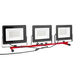 LED-työvalo kolmipäinen jalustalla jopa 21000 lumenia pöly- ja roiskevesisuojattu 3,3 m virtajohto