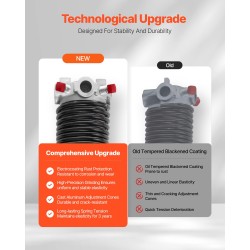 Vääntöjousipari nosto-ovelle korkeahiiliteräs ja alumiini 5,72x50,8x610 mm elektroforeettinen musta pinnoite