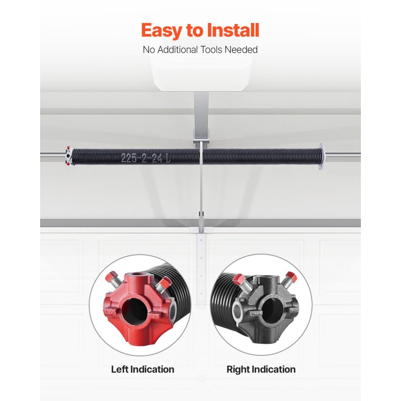 Vääntöjousipari nosto-ovelle korkeahiiliteräs ja alumiini 5,72x50,8x610 mm elektroforeettinen musta pinnoite
