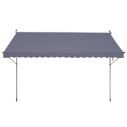 Vedettävä terassimarkiisi 450 x 120 cm teräsrunko manuaalikampilla tummanharmaa