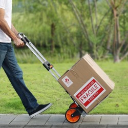 Taittuva kuljetusvaunu alumiiniseosrunko 140 kg kantavuus kolmiasentoinen teleskooppikahva hiljaiset pyörät