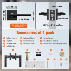 Välioven kahva mattamusta sinkkiseos 5 kpl avaineton käännettävä 35–45 mm oville