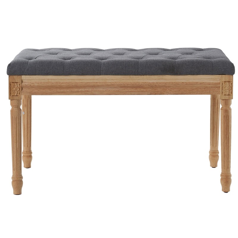 Verhoiltu penkki pellavakankaalla ja muistivaahdolla kumipuujaloilla tummanharmaa eteiseen