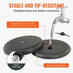 Jalallinen kyltinpidike alumiinirungolla 8,5×11 tuuman julisteille korkeussäädöllä vesitäytettävällä jalustalla kääntyvällä