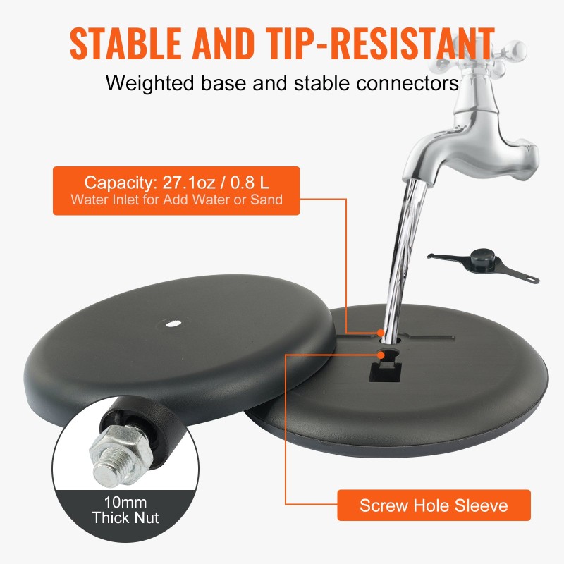 Jalallinen kyltinpidike alumiinirungolla 8,5×11 tuuman julisteille korkeussäädöllä vesitäytettävällä jalustalla kääntyvällä