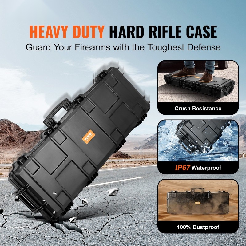 Kovakotelo PP-muovista kahdelle kiväärille vesitiivis pyörillä 1042x352x91 mm