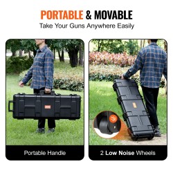 Kovakotelo PP-muovista kahdelle kiväärille vesitiivis pyörillä 1042x352x91 mm