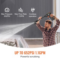 Johdoton painepesuri 21V 4,0Ah akulla kolmiportainen säädettävä 6-toiminen suutin