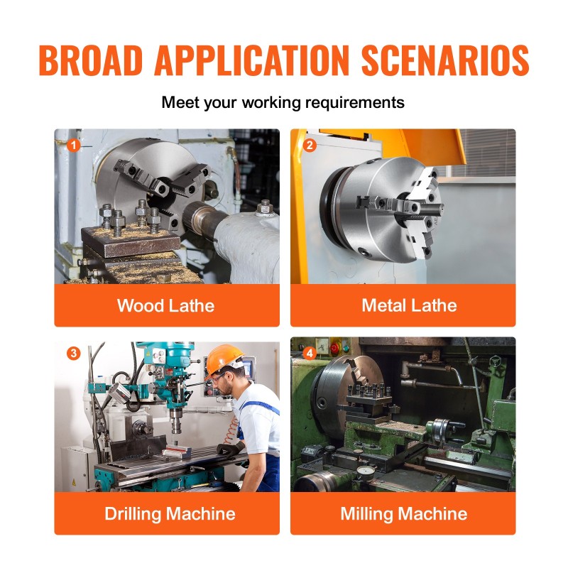3-leukainen itsesäätyvä sorvin istukka 200 mm HT300 runko puristusalue 4–200 mm