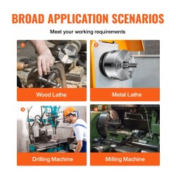 3-leukainen itsesäätyvä valurautainen sorvin istukka 125 mm