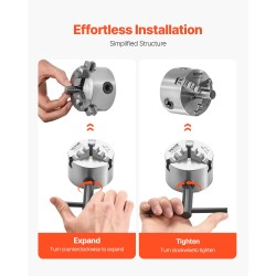 3-leukainen itsesäätyvä sorvin istukka HT300 80 mm puristusalue 2–63 mm