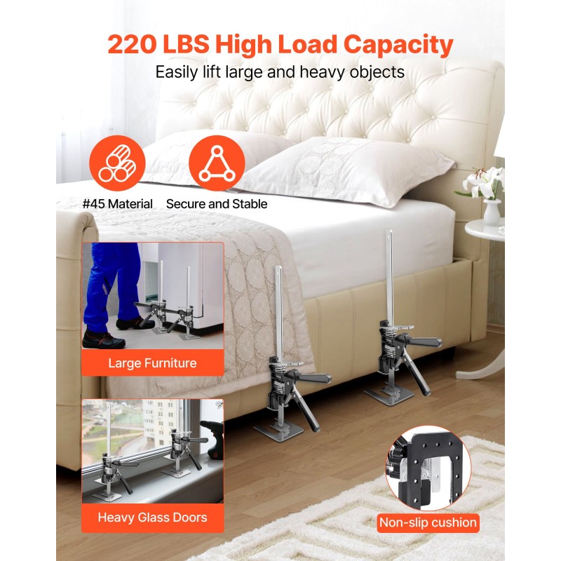 Käsinostimet 2 kpl valualumiini ja teräs 150 kg 250 mm magneettivesivaaka